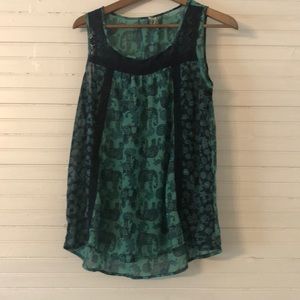 Red Camel Elephant Print Tank